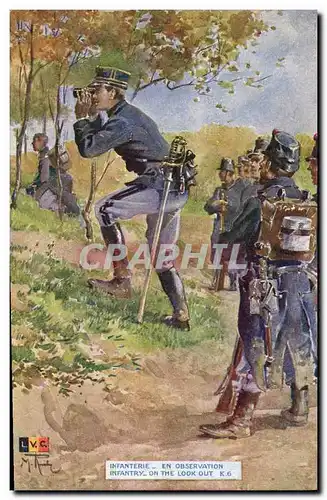 Cartes postales Militaria Infanterie En observation