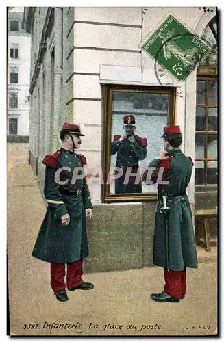 Cartes postales Militaria Infanterie La glace du poste