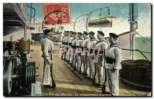 Ansichtskarte AK Militaria La vie du marin Le maniement d&#39armes