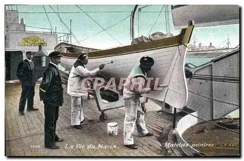Cartes postales Militaria La vie du marin Matelots paintres