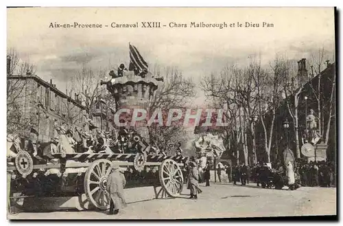Cartes postales Carnaval XXIII Aix en Provence Chars Malbourough et le Dieu Pan