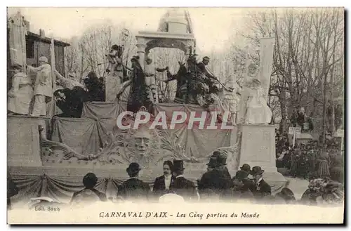Cartes postales Carnaval d&#39Aix Aix en Provence Les cinq parties du monde