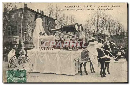 Cartes postales Carnaval d&#39Aix Jumeaux et Jumelles et leur premier point de vue sur la Repopulation Aix en Pr