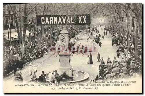 Ansichtskarte AK Carnaval XX Aix en Provence Cours Mirabeau Pierrot et Colombine quittent l&#39etoile d&#39amour