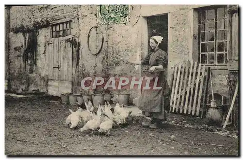 Cartes postales Folklore Une ferme Bressane Elevage de volaille Poules