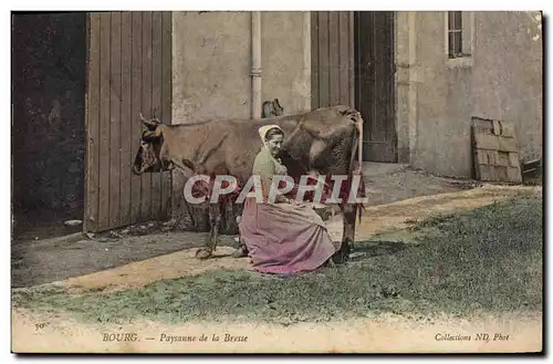 Cartes postales Folklore Bourg Paysanne de la Bresse Vache
