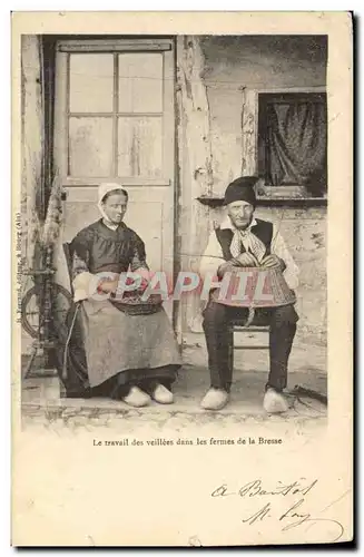 Ansichtskarte AK Folklore Le travail des veillees dans les fermes de la Besse