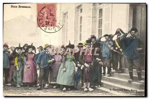 Cartes postales Folklore Noce Bressane Mariage