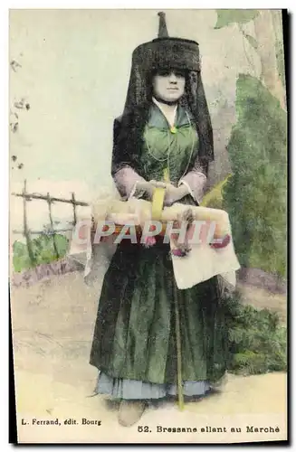 Cartes postales Folklore Bressane allant au marche