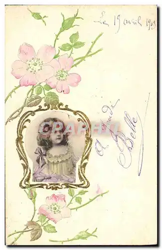 Cartes postales Fantaisie Fleurs Enfant