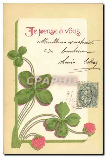 Cartes postales Fantaisie Fleurs Trefles