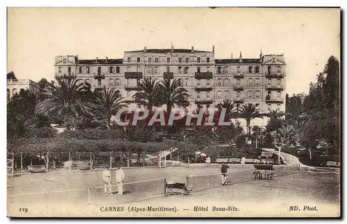 Cartes postales Tennis Cannes Hotel Beau Site