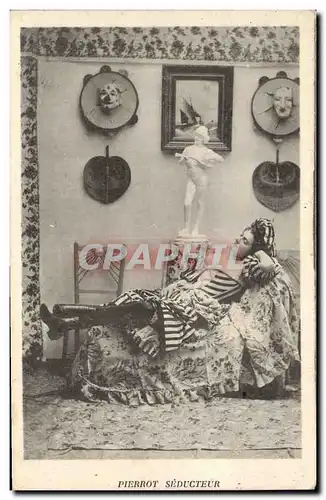 Cartes postales Fantaisie Pierrot seducteur Pierrots