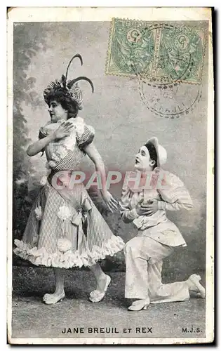 Cartes postales Fantaisie Pierrot Pierrots Jane Breuil et Rex