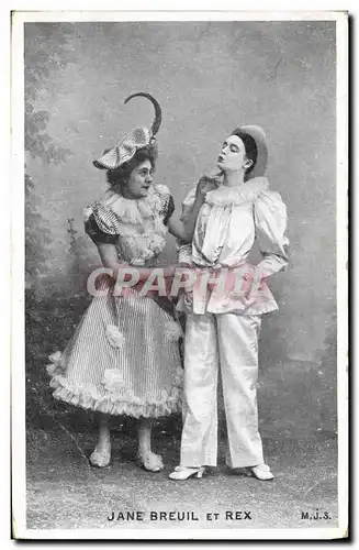 Cartes postales Fantaisie Pierrot Pierrots Jane Breuil et Rex