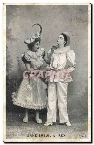 Cartes postales Fantaisie Pierrot Pierrots Jane Breuil et Rex