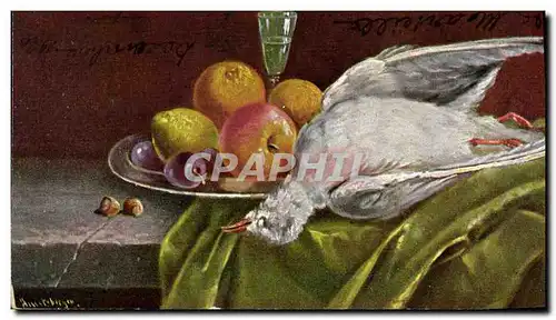 Cartes postales Fantaisie Nature morte Oiseau