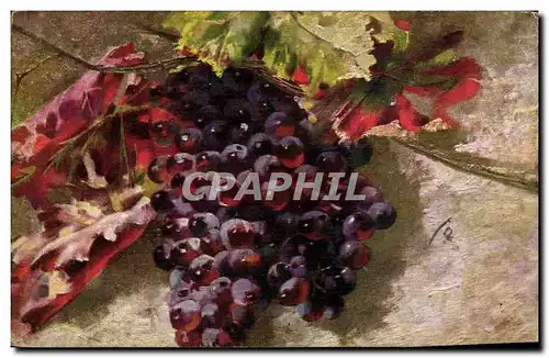 Cartes postales Fantaisie Nature morte Raisins