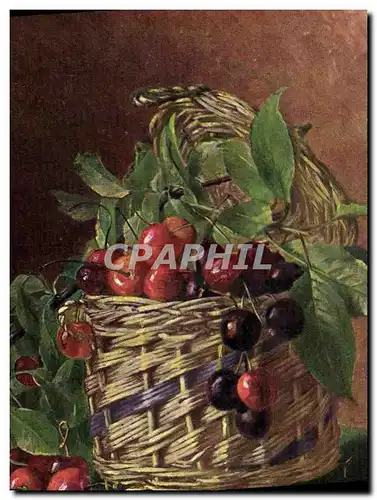 Cartes postales Fantaisie Nature morte Cerises