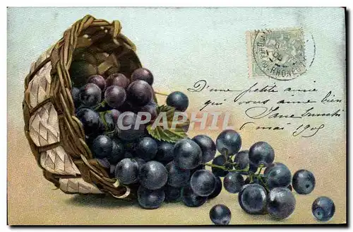 Cartes postales Fantaisie Nature morte Raisins