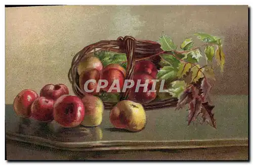 Ansichtskarte AK Fantaisie Nature morte Pommes (en relief)