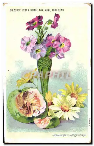 Cartes postales Fantaisie Fleurs Marguerites et Primeveres