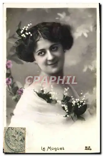 Cartes postales Fantaisie Fleurs Muguet Femme