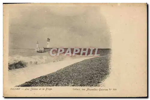 Ansichtskarte AK Phare Fecamp Les jetees et la plage