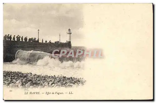 Cartes postales Phare Le Havre Effet de vagues