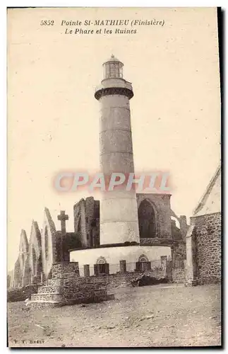 Ansichtskarte AK Phare et les ruines Pointe de St Mathieu