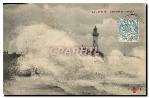 Cartes postales Phare Le Treport Tempete et ouragan