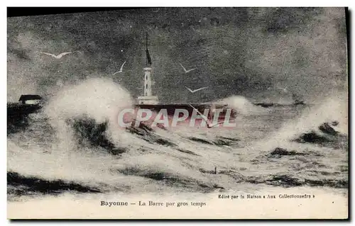 Ansichtskarte AK Phare Bayonne La Barre par gros temps