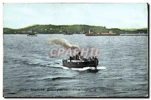 Cartes postales Militaria Chaloupe a vapeur Bateau Marins