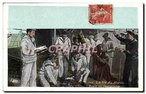 Cartes postales Militaria La vie du marin Ecole de fanionnage