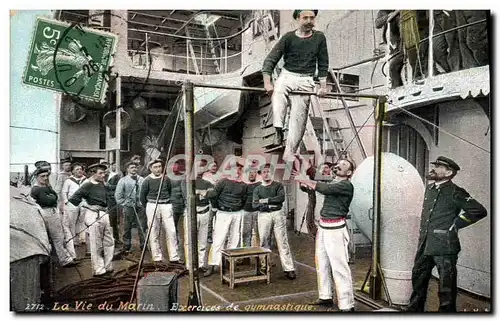 Cartes postales Militaria La vie du marin Exercice de gymnastique