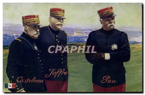 Cartes postales Militaria Generaux Castelnau Joffre Pau