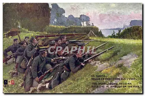 Cartes postales Militaria Belges en embuscade sur l&#39Yser