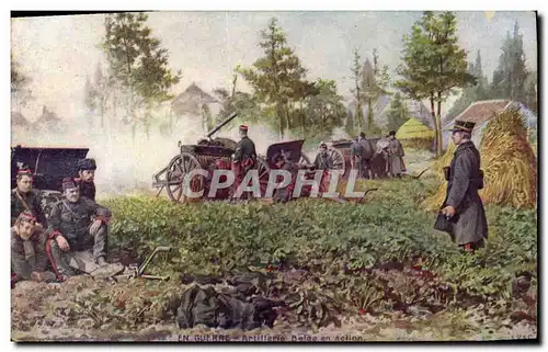 Cartes postales Militaria Artillerie belge en action