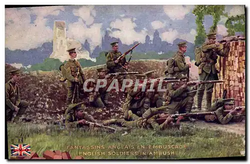 Cartes postales Militaria Fantassins anglais en embuscade