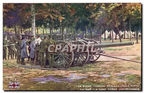 Cartes postales Militaria Canons anglais a longue portee
