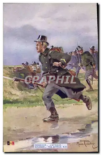Cartes postales Militaria Carabinier L&#39attaque