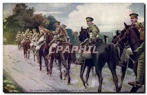 Cartes postales Militaria Hussards Anglais allant au front
