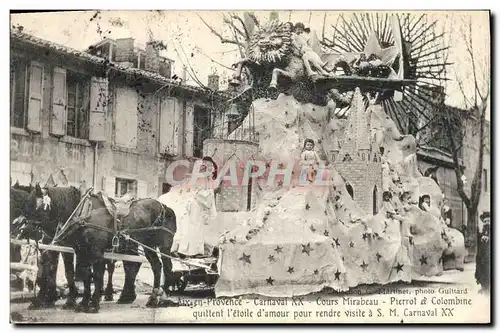 Ansichtskarte AK Carnaval XX Aix en Provence Cours Mirabeau Pierrot et Colombine quittent l&#39etoile d&#39amour