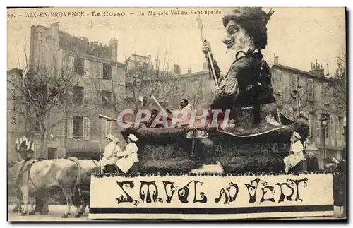 Cartes postales Carnaval Aix en Provence Le Corso Sa Majeste Vol au vent epatee