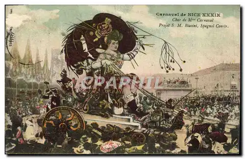 Cartes postales Carnaval de Nice XXXIX Char de Mme Carnaval