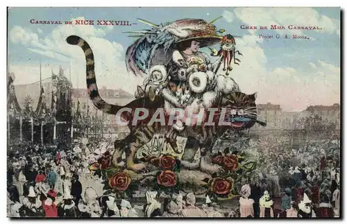 Cartes postales Carnaval de Nice XXXVIII Char de Mme Carnaval Chat