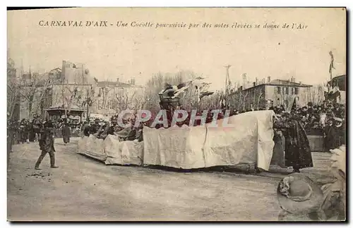 Cartes postales Carnaval d&#39Aix Une cocotte poursuivie par des notes elevees se donne de l&#39air Aix en Prove