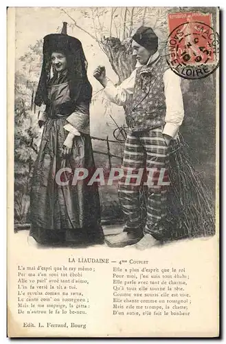 Cartes postales Folklore Bresse La Liaudaine 4eme couplet
