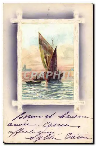 Cartes postales Fantaisie Bateau (en relief)