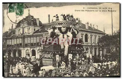 Cartes postales P�errot Pierrots Carnaval de Nice 1914 Grand bal populaire sur la place Massena
